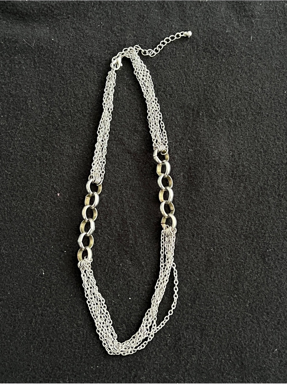 Silver Multi-Strand Chain Necklace - Picture 1 of 2